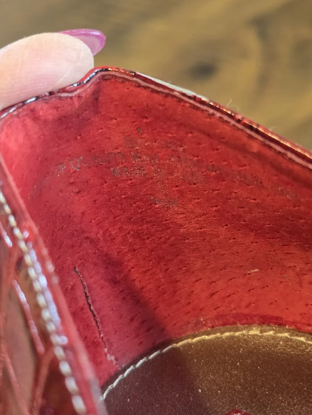 Bandolino Red Croc Embossed Patent Leather Kitten Heel Pumps 9.5